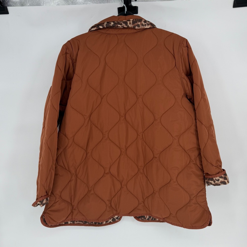 3 pc set Isaac Mizrahi Quilted Barn Jacket Leopard scarf long sl shirt Reversibl - Picture 3 of 14